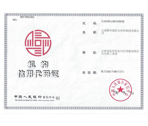 機構(gòu)信用代碼證
